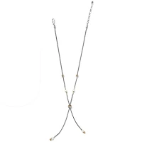 Meridian Petite Pearl Two Tone Y Necklace