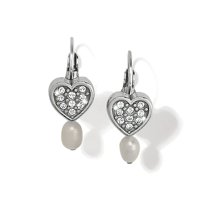 Meridian Zenith Heart Pearl Leverback Earrings