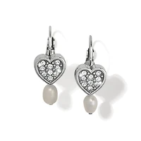 Meridian Zenith Heart Pearl Leverback Earrings