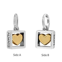 Mixed Metal Heart Charm Bracelet