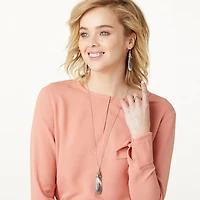 Neptune's Rings Pyramid Banded Agate Necklace