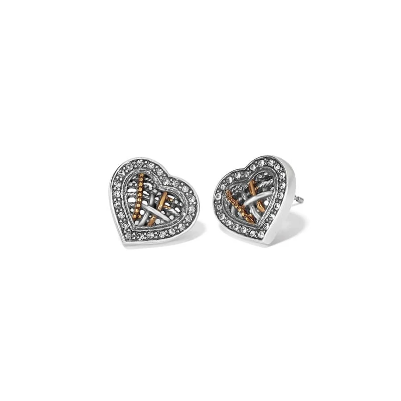 Neptune's Rings Woven Heart Post Earrings
