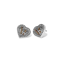 Neptune's Rings Woven Heart Post Earrings