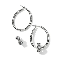 Oval Hoop Charm Earrings