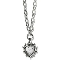 Pebble Dot Hati Howlite Heart Necklace