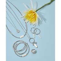 Pebble Pearl Charm Ring Necklace