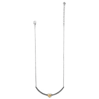 Pretty Tough Bold Two Tone Heart Bar Necklace