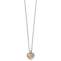 Pretty Tough Bold Two Tone Heart Petite Necklace