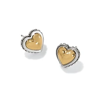 Pretty Tough Petite Two Tone Heart Post Earrings