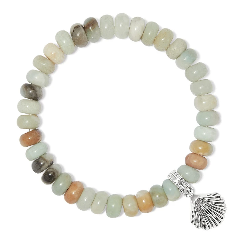Silver Shells Bay Stretch Bracelet