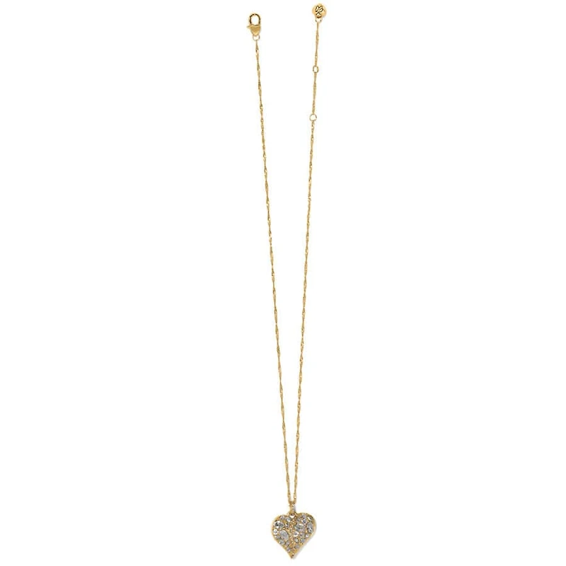 Trust Your Journey Golden Heart Necklace
