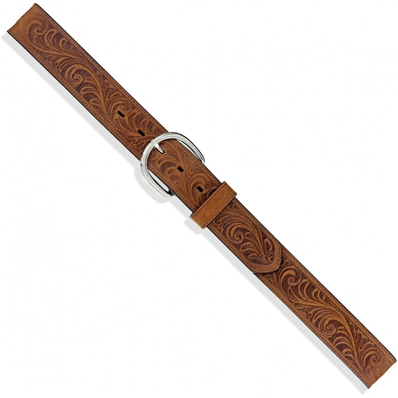 Western Scroll Tooled Belt