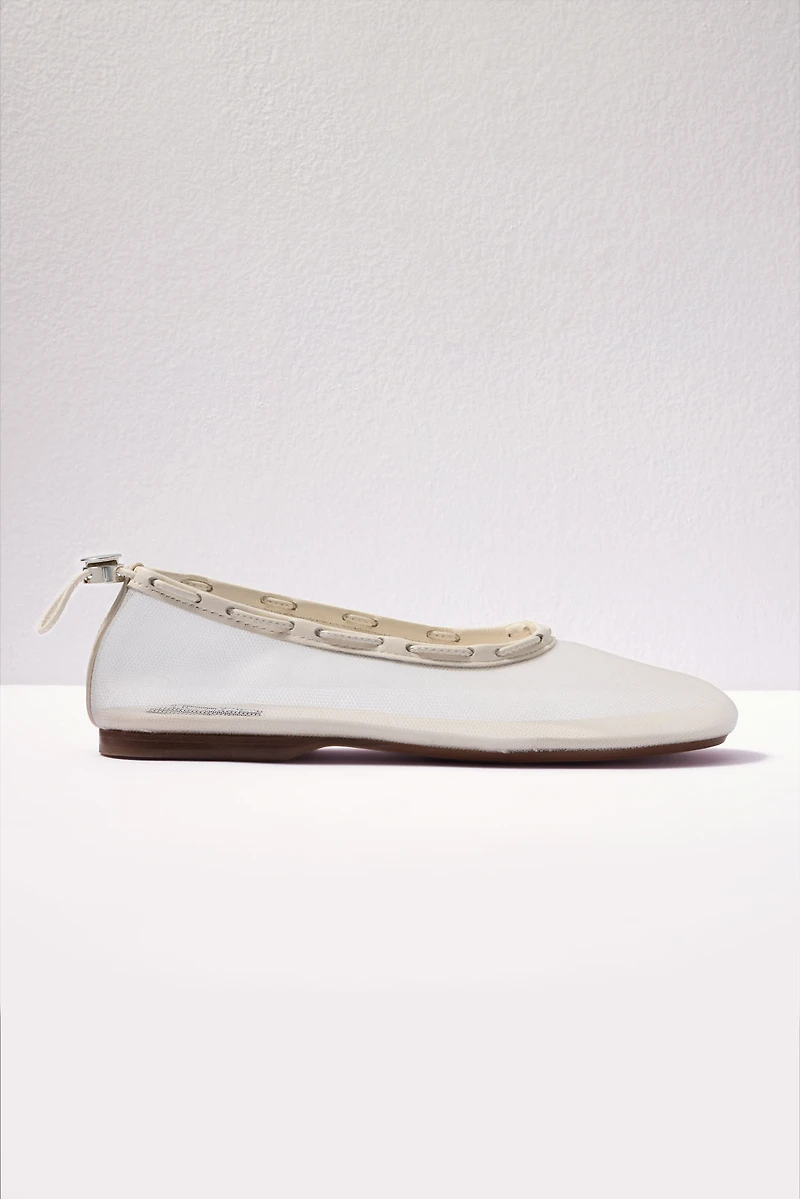Gill Mesh Leather Ballet Flats