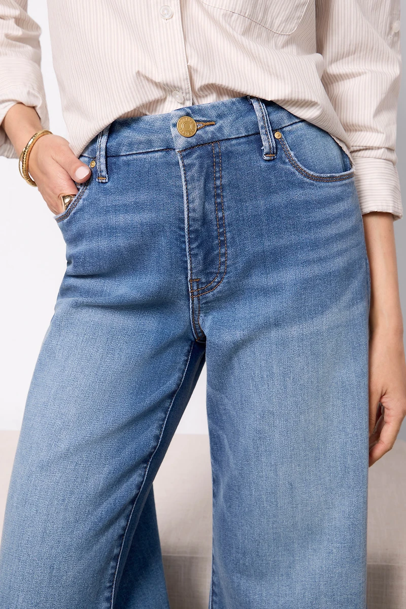Petite Meg Wide Leg Raw Hem
