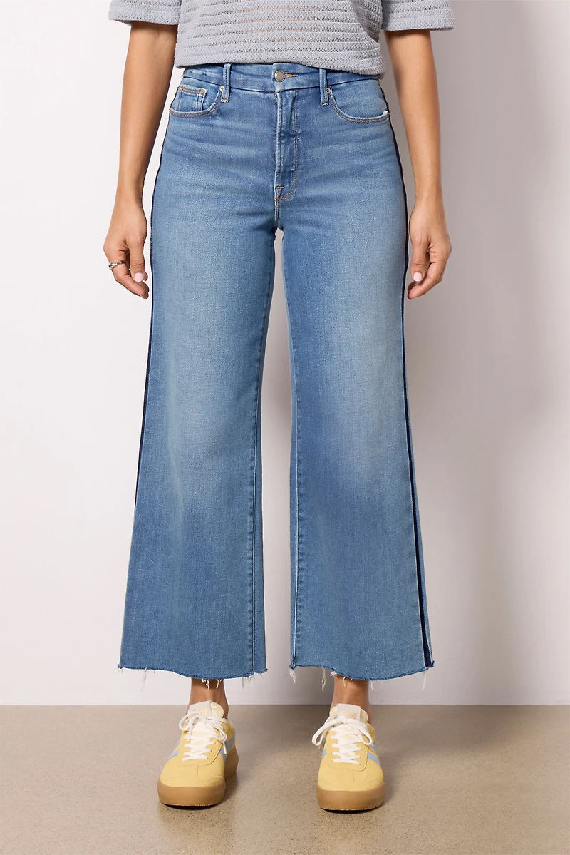 Good Waist Palazzo Crop Tux Stripe