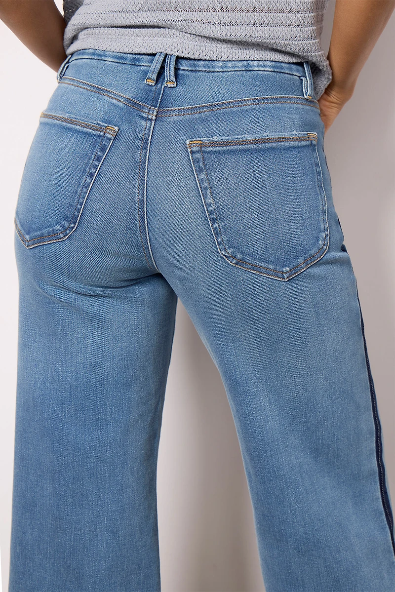 Good Waist Palazzo Crop Tux Stripe