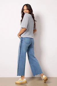 Good Waist Palazzo Crop Tux Stripe