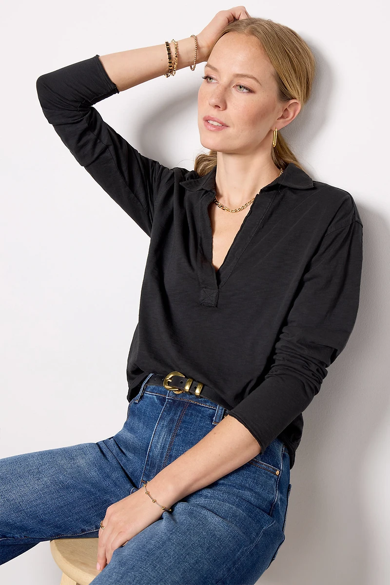 Romy Relaxed Polo Top