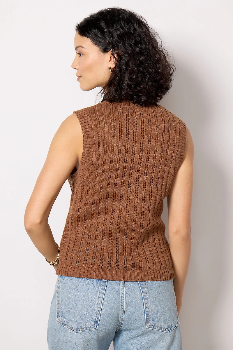 Pointelle Shell Vest