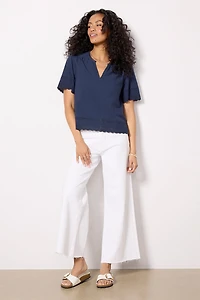 Blair Cutwork Trim Top