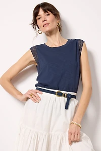 Penelope Eyelet Trim Tank