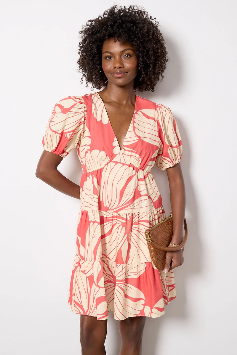 SS V Neck Mini Dress