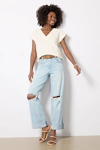 Scottie Textured V Neck Tee