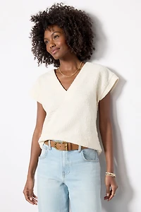 Scottie Textured V Neck Tee