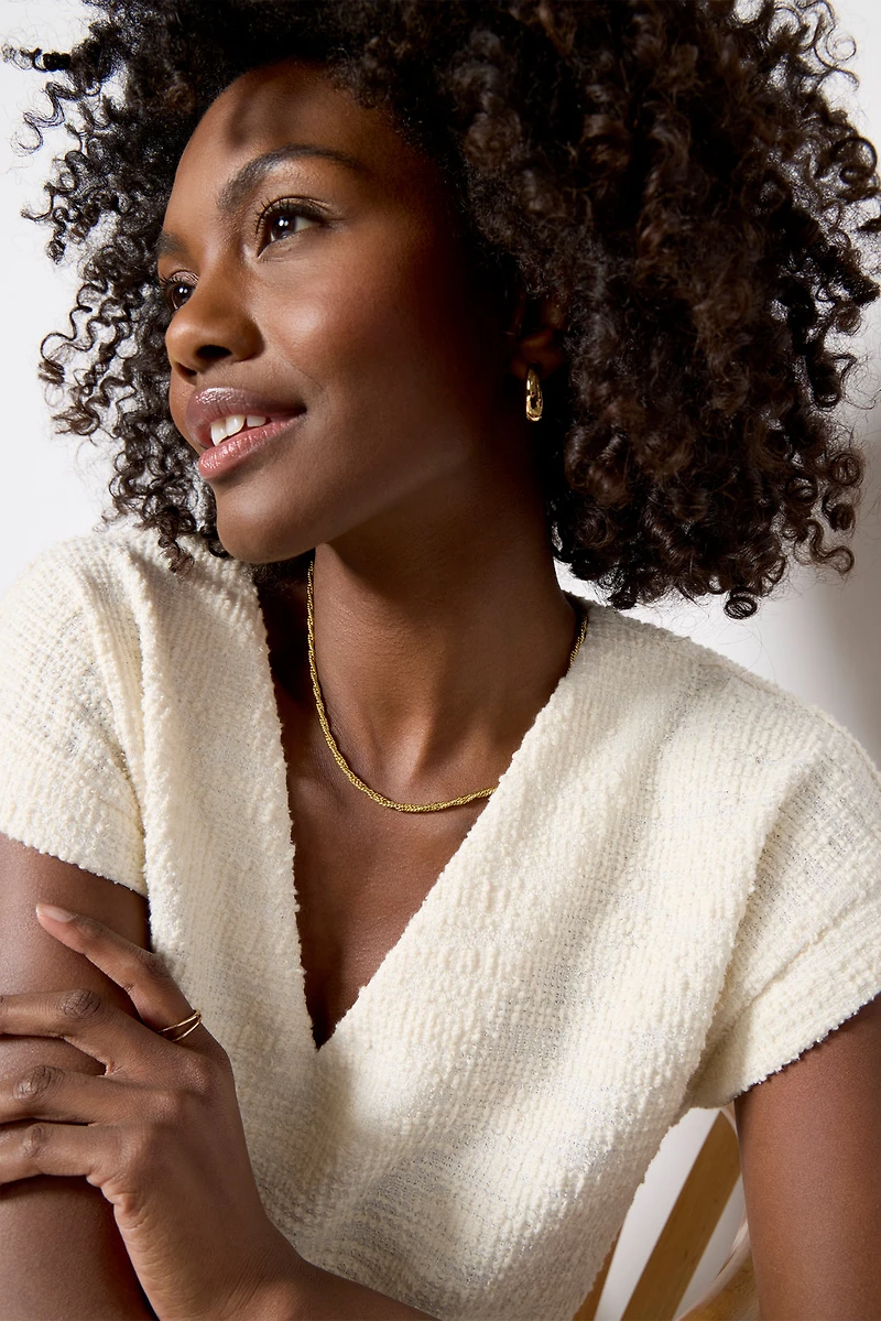 Scottie Textured V Neck Tee