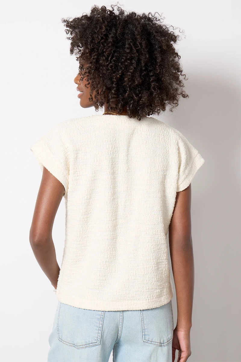 Scottie Textured V Neck Tee