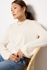 The Knit Stripe Boxy Long Sleeve
