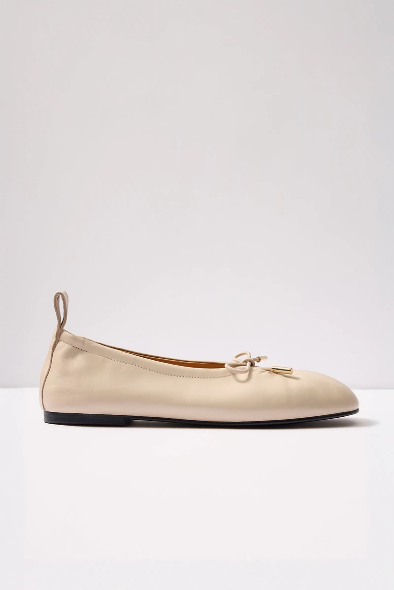 Rosalind Cream Leather Ballet Flats