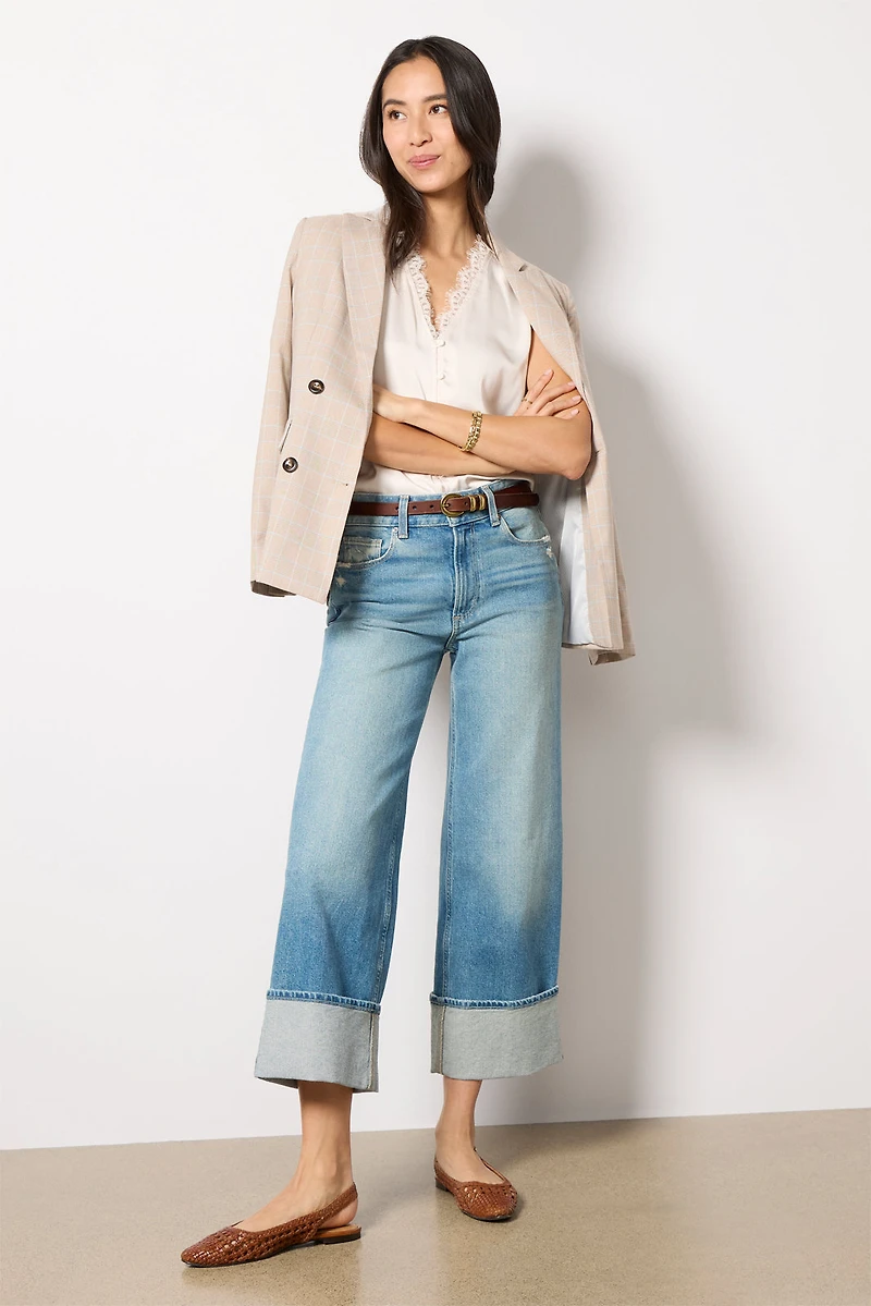 Ariella Sleeveless Lace Trim Blouse