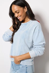 Lax Knit Denim Sweatshirt