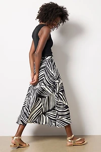 Satin Faux Wrap Skirt