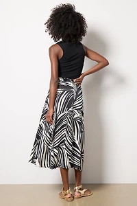 Satin Faux Wrap Skirt