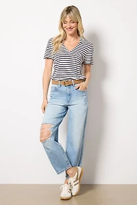 Striped Polo Tee