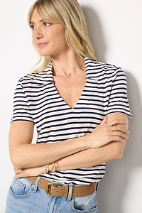 Striped Polo Tee