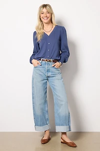 Puff Sleeve Button Down