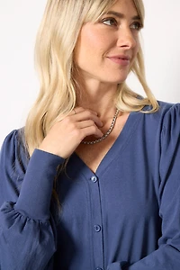 Puff Sleeve Button Down