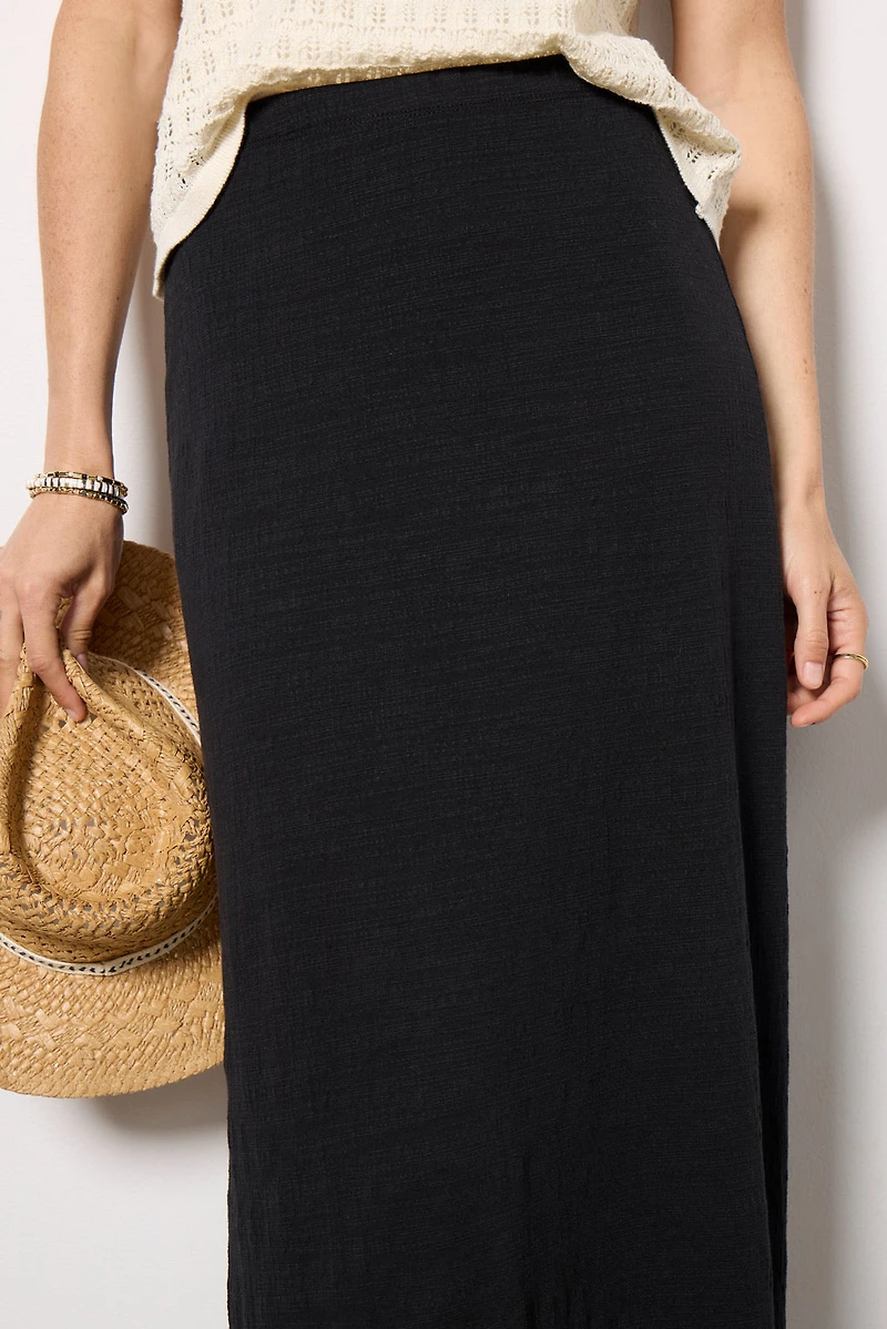Delavine Textured Midi Skirt