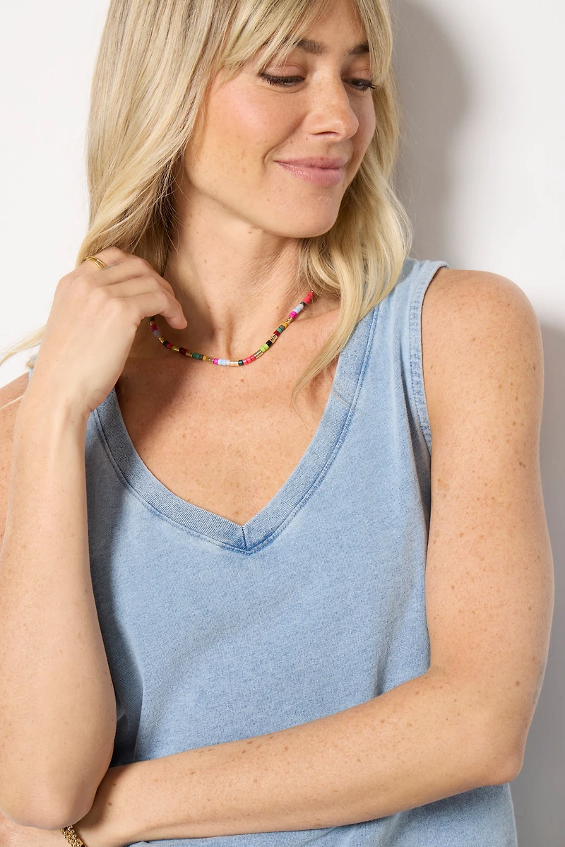 Sloane V-Neck Denim Tank