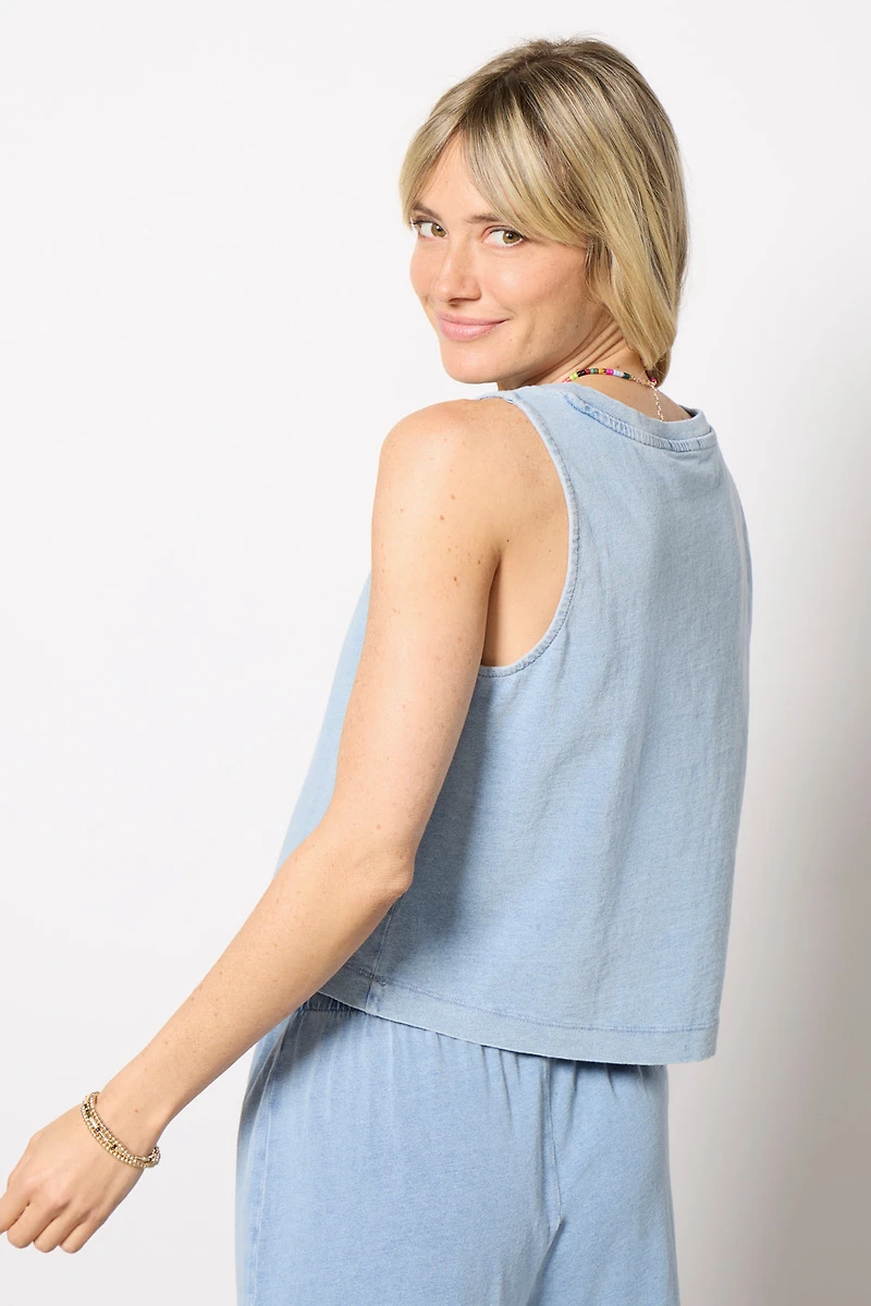 Sloane V-Neck Denim Tank