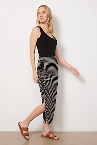 Striped Ribbed Maxi Skirt