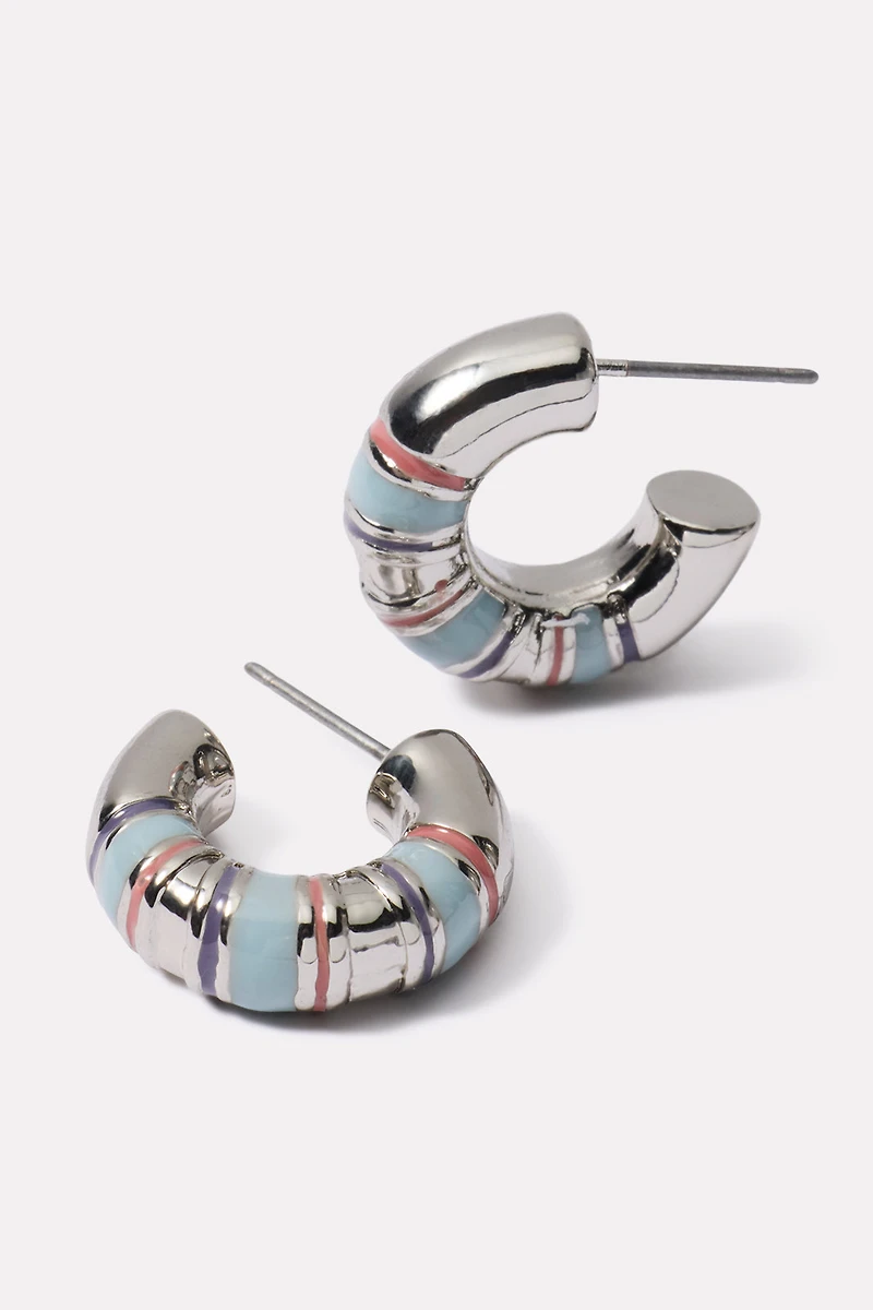 Edna Enamel Hoop Earring