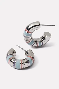 Edna Enamel Hoop Earring