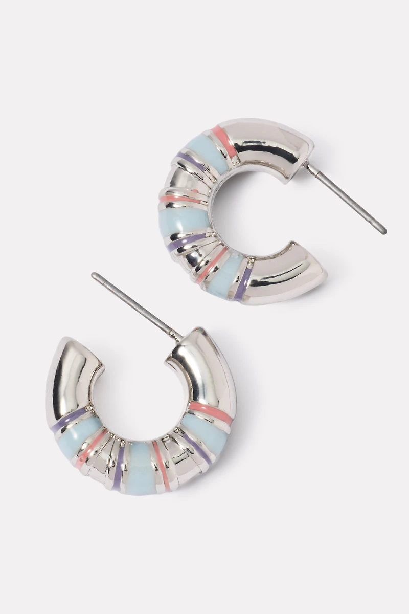 Edna Enamel Hoop Earring