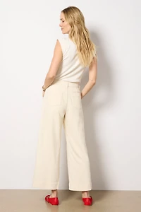 Soft Marine Wide Leg Crop