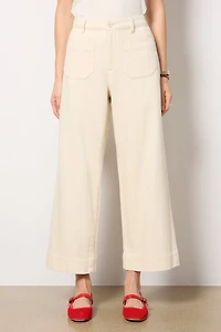 Soft Marine Wide Leg Crop