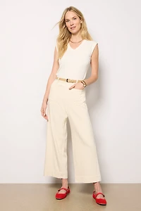 Soft Marine Wide Leg Crop